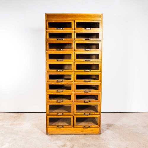 1950’S Glass Fronted Original Haberdashery Storage Unit – Twenty Drawer