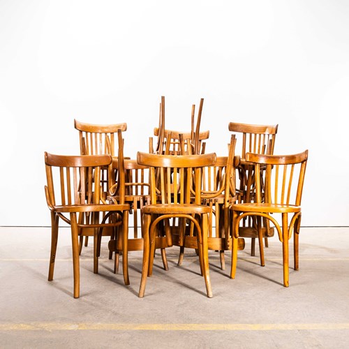  1950'S Standard Blonde Classic Bistro Mixed Dining Chairs
