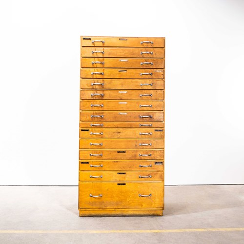 1950'S Tall Multidrawer Engineers Cabinet - Fifteen Drawer