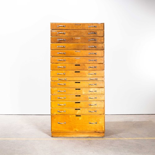 1950'S Tall Multidrawer Engineers Cabinet - Fifteen Drawer