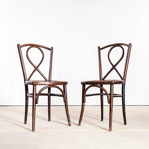1930’S Pretzel Back Original Bentwood Chairs – Pair