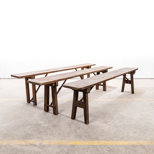 1950’S Brewers Heavy Wooden Benches Chocolate Brown – Single
