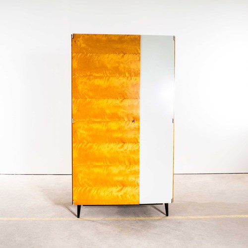 1960'S Good Sized Mid Century White Door Open Wardrobe - UP Zavody