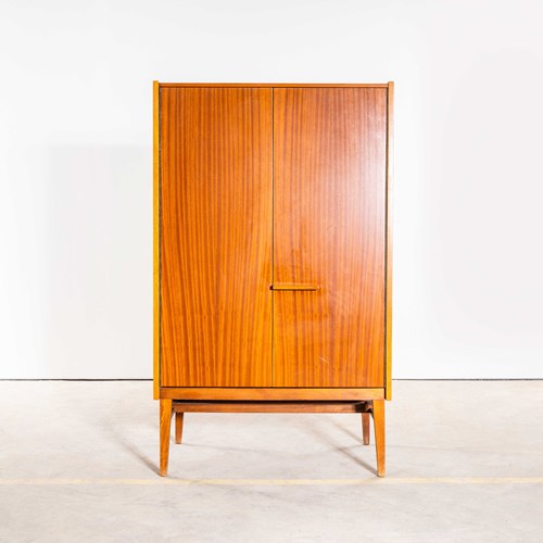 1960'S Mid-Century Sapele Shelved Cupboard With Pin Legs