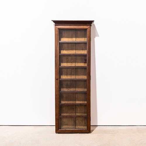 1940’S Épicerie Scrubbed Oak Tall Shop Display Cabinet