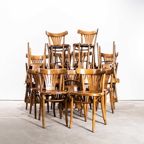 1970'S French Fan Back Bentwood Dining Chair - Stamped Seat