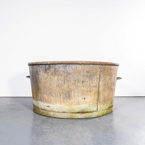 1950'S Very Large French Galvanised Bath - Planter