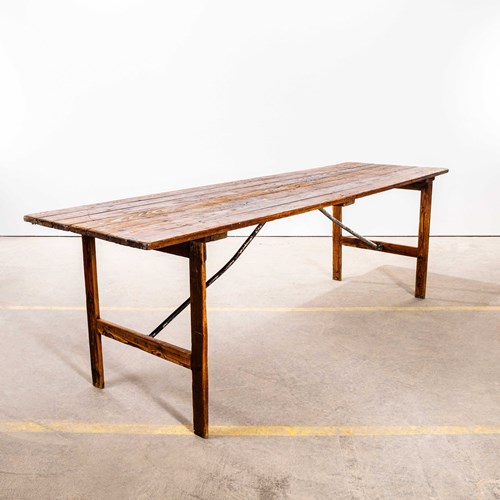  1920'S French Chapel Trestle Dining Table