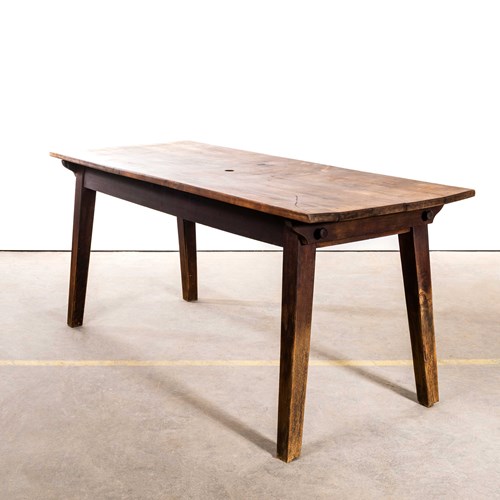 1940'S Solid Pitch Pine Brewers Scrubbed Top Dining Table