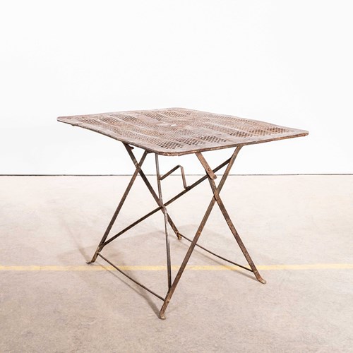 1960'S French Table With Perforated Top In Style Of Mathieu Matégot