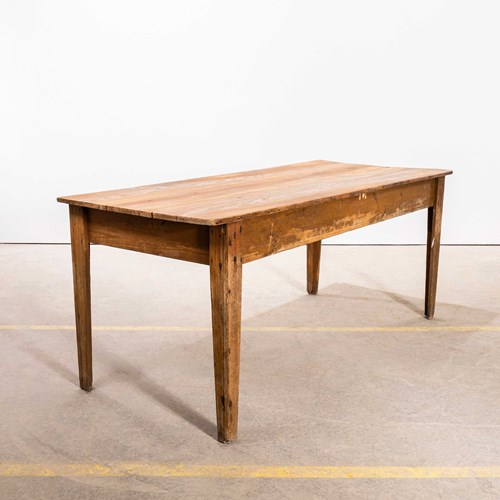 1950'S Scrubbed Top Pitch Pine Dairy Dining Table