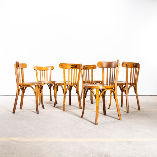 1950’S Baumann Blonde Oak Bentwood Dining Chair – Set Of Six