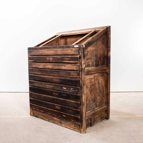 1920'S Original Printers Letterpress Typography Cabinet