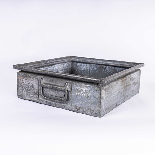 Late 20Th Century Vintage Bosch Galvanised Steel Industrial Parts Tray