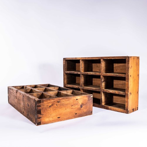 1920'S Original Printers Letterpress Drawers - Pair