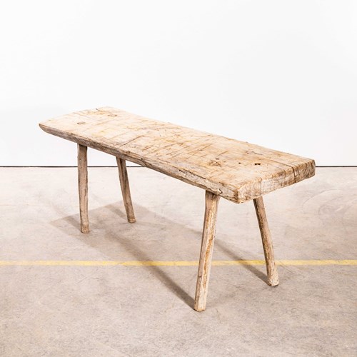 1950'S Original Hungarian Butchers Table - Wide Leg Stance