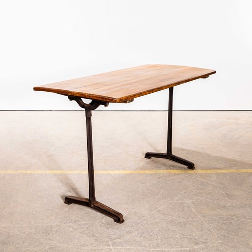  1930'S Large French Cast Base Café Dining Table (5412)
