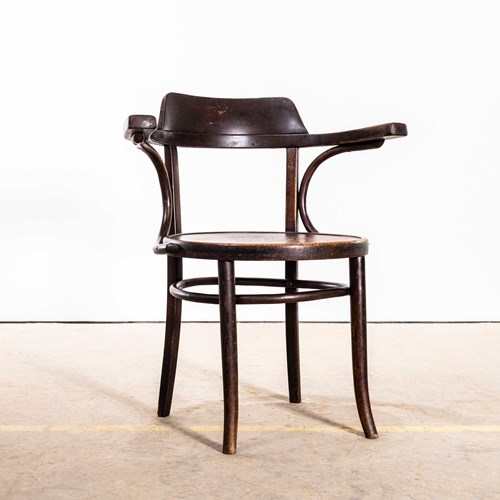  1940'S Rich Oak Bentwood Armchair