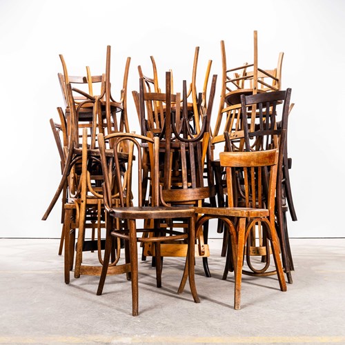 1950'S Harlequin Mixed Standard Pub Dining Chairs - Set Of Thirty