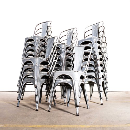 1960’S Original Tolix Model A Dining Outdoor Chairs - Grey