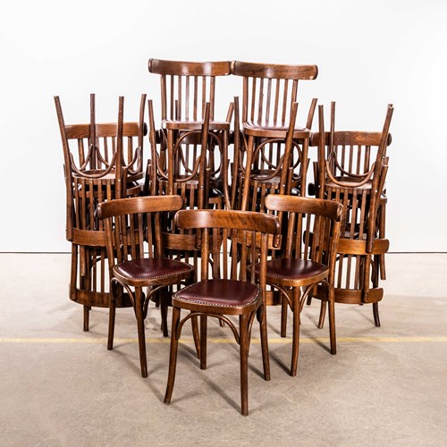 1950’S Classic Bistro Red Upholstered Dining Chairs
