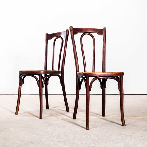 1950'S Dark Bentwood Dining Chairs - Pair
