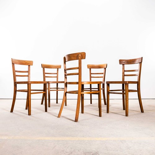 1950'S Double Bar Back Dining Chairs - Set Of Five