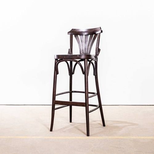 1950’S Dark Oak Fan Back Bar Chair - Single