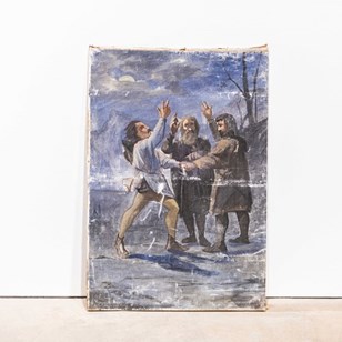 1940'S French Decorative Oil Painti...