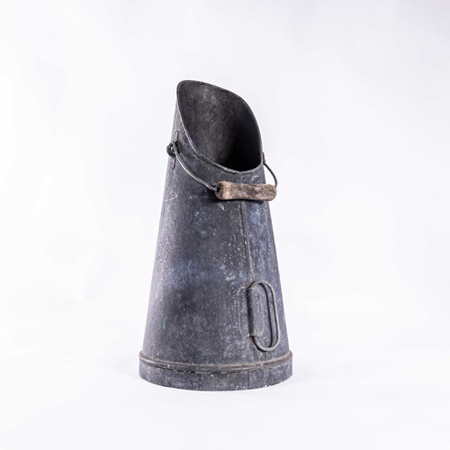 Vintage French Coal Scuttle Galvanised