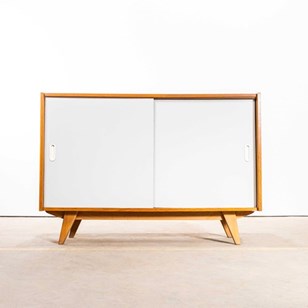 1950’S Two White Door Cabinet By Ji...