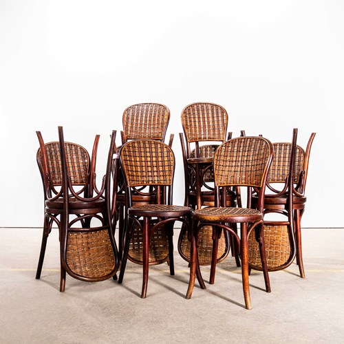 1920'S Fischel Bentwood And Split Rattan Dining Chairs