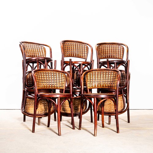  1920'S Fischel Bentwood And Split Rattan Dining Chairs