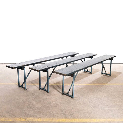  1950’S Turquoise Ex Air Force French Folding Bench
