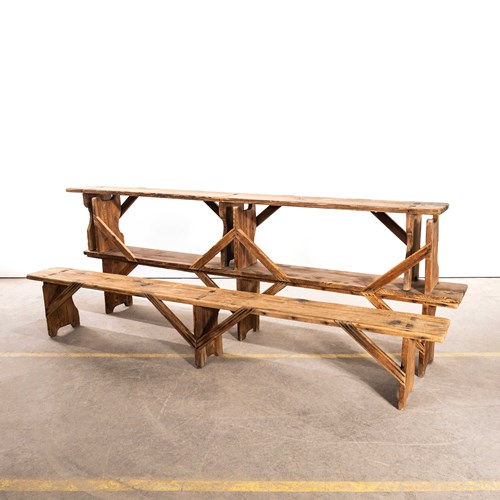 1950'S French Long Station Benches - 3 Metre