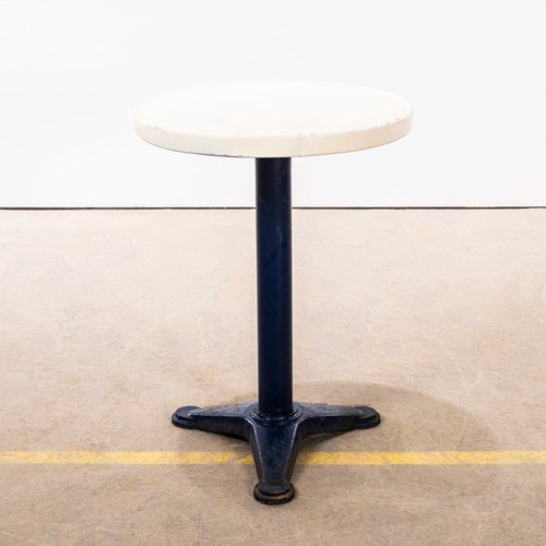 1950'S White Round Tolix Side Table