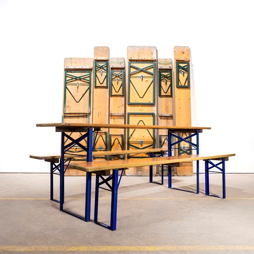 Vintage German Heavy Weight Folding Beer Table Sets