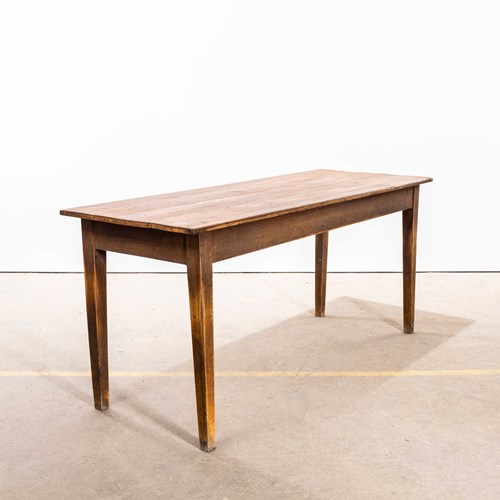 1950’S Straight Leg Rectangular Dining Table With Planked Top