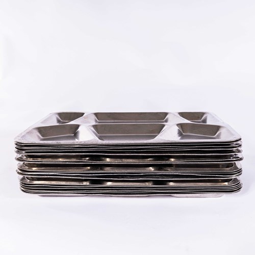  1970'S Stainless American Penitentiary Serving Trays