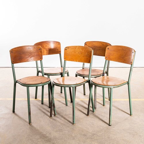 1950'S Drum Seat French Chairs - Set Of Five