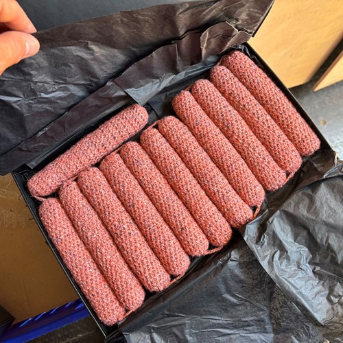 Contemporary Hand Knitted Pink Saucisson Selection - Clemence Joly