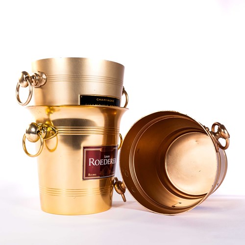 Original Vintage French Gold Champagne Buckets