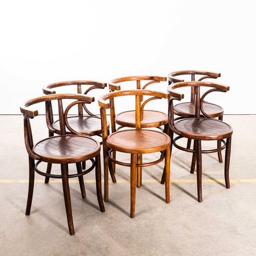 1950'S Refined Arch Bentwood Arm Dining Chairs – Set Of Six