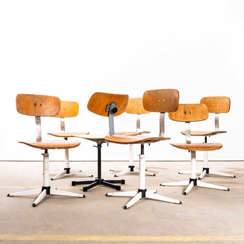  1960'S Industrial Swivel Desk Chair With Steel Base