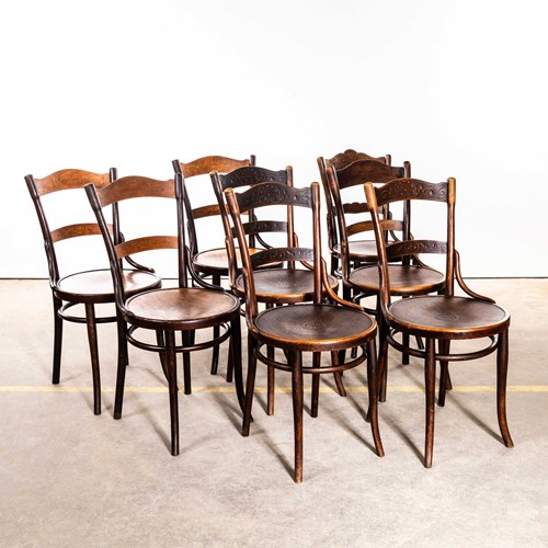 1910'S Rare Mixed Set Bentwood Dining Chairs - Set Of Eight