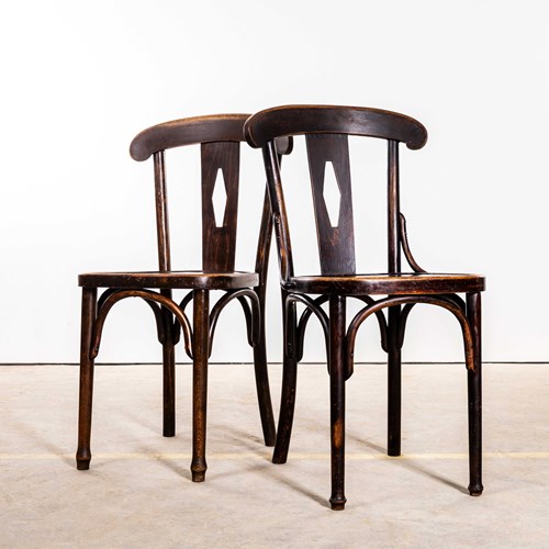  1930’S Diamond Back Bentwood Dining Chairs – Pair
