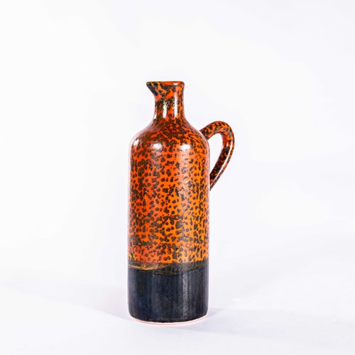 1960'S Orange And Black Spotted Ceramic