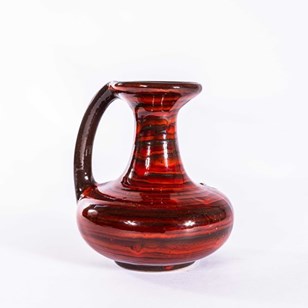  1960'S Deep Red Glazed Ceramic Jug...