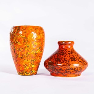  1960'S Burnt Orange And Red Speckl...