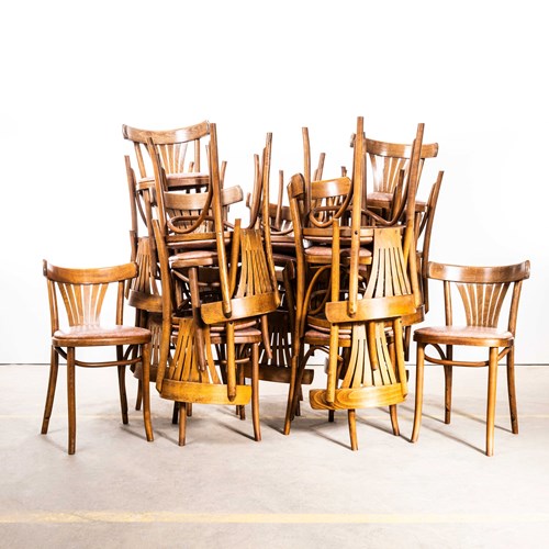  1970’S Blonde Honey Fan Back Upholstered Dining Chairs